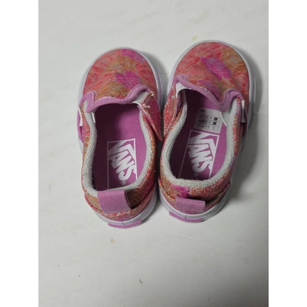 Vans Classic Slip On Blue Purple Sparkle Glitter Shoes Sneakers Infant Girls 4.5